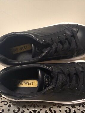 Nine West Black Textile Lace-Up Sneakers